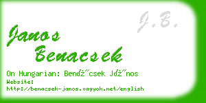 janos benacsek business card